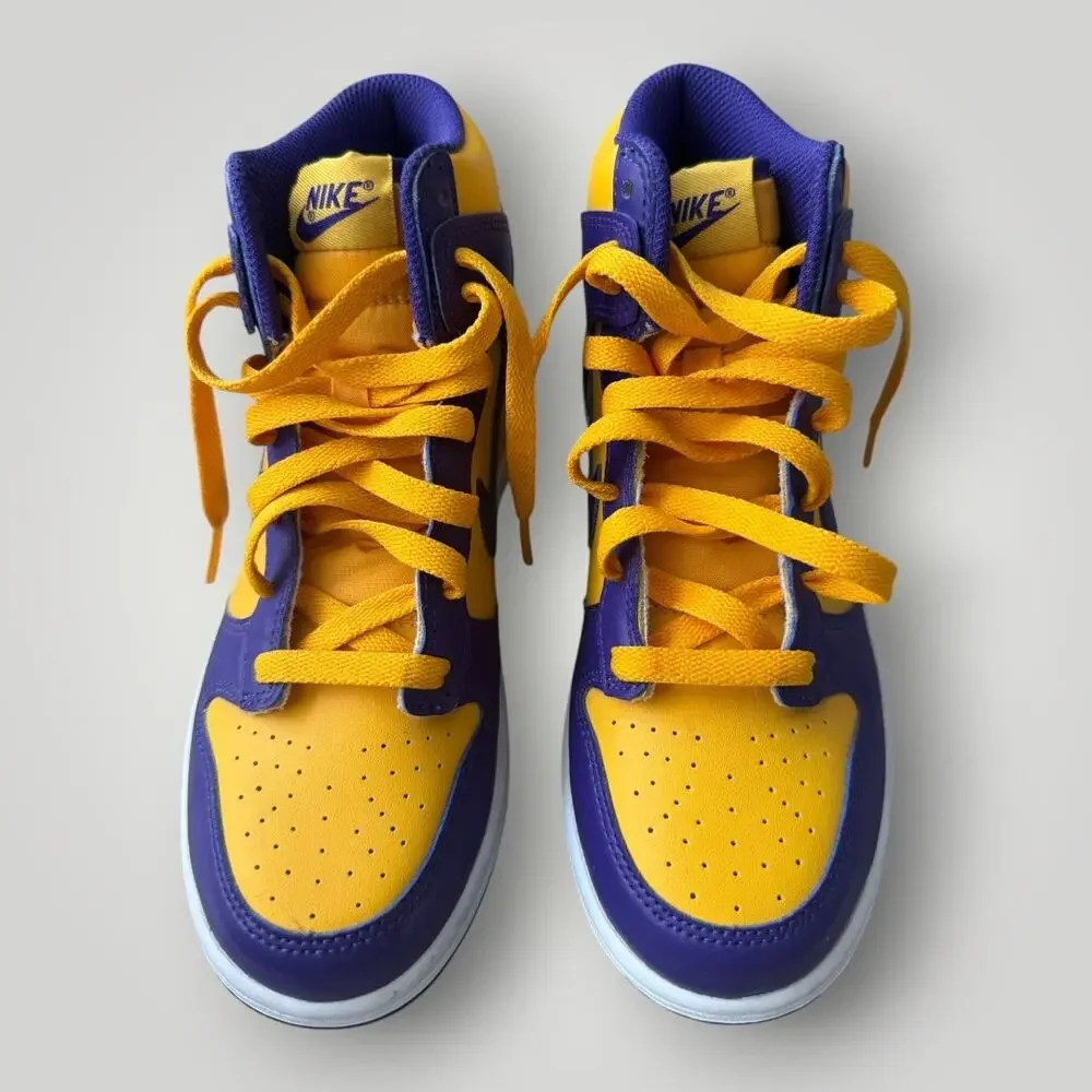 Nike Dunk High Lakers Purple Gold Kids Size 3Y Preschool PS LA DZ4455-500